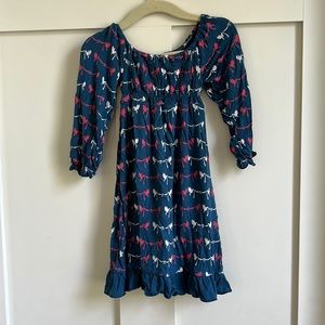 Kickee Pants Blue Twilight Bird Banner Dress